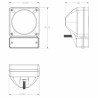 Proiettore 155x212mm verticale con indicatore di direzione adattabile JCB, Volvo e CAT