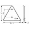Catarifrangente con fori per viti M5 triangolare rosso 155x137mm