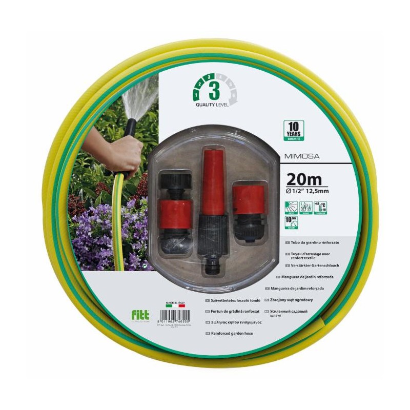 Tubo da giardino in PVC a 3 strati rinforzato diametro interno 1/2"