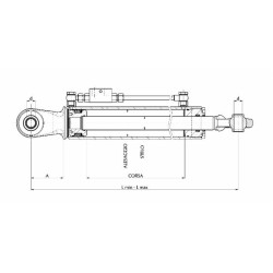 Terzo punto idraulico 70x35x390mm