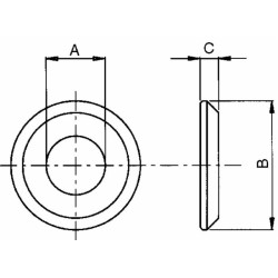 Distanziale per rotula con Ã˜ 28mm e diametro esterno Ã˜ 64mm