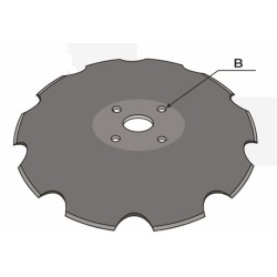 Disco frangizolle dentato con Ã˜ 510mm spessore 5mm e foro centrale di 61mm