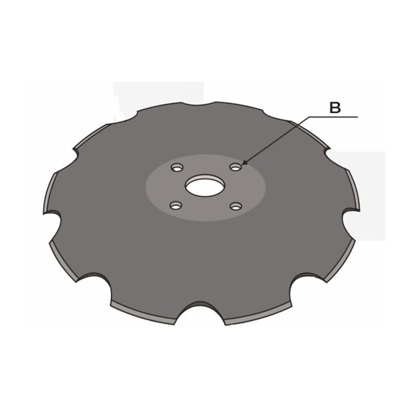 Disco frangizolle dentato con Ã˜ 510mm spessore 5mm e foro centrale di 61mm