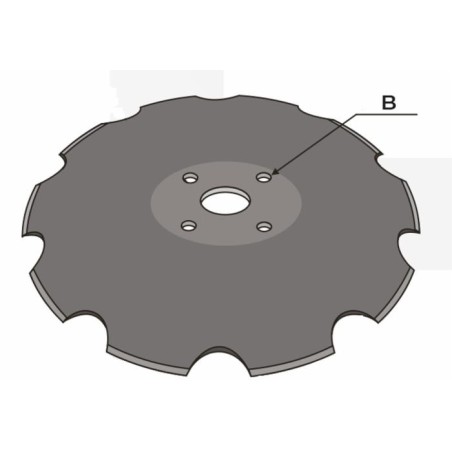 Disco frangizolle dentato con Ã˜ 510mm spessore 5mm e foro centrale di 61mm
