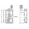 Serratura destra universale cabine trattori 84x48x17mm