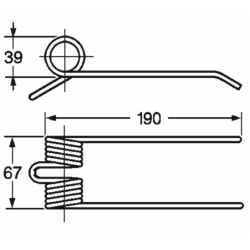 Dente pick-up adattabile Hesston 708045981 filo 5