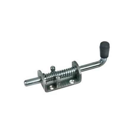 Perno a molla in acciaio inox con il diametro del perno Ã˜ 12mm e base di fissaggio 74x40mm