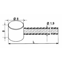 Cavo per acceleratore Ã¸ 1,9mm lunghezza 2500mm