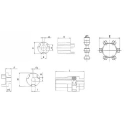 Giunto elastico per pompa gruppo 2 per motore con potenza da 2,2KW a 4KW