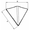 Vomerina a saldare larghezza 270mm e lato obliquo 310mm