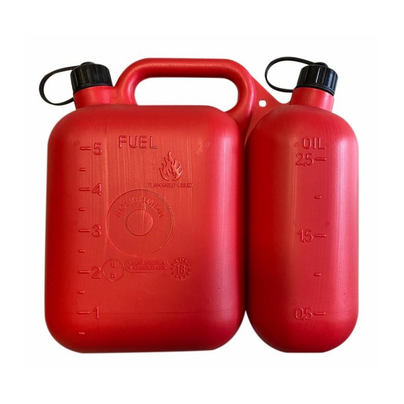 Tanica carburante e olio con doppio serbatoio 5+2,5L  omologata