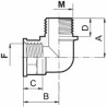 Raccordo maschio-femmina curvo G1"1/2