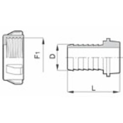 Portagomma con girello dritto M42x3 femmina Ã˜ 30