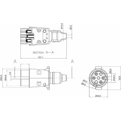 Spina a 7 poli 12v in alluminio