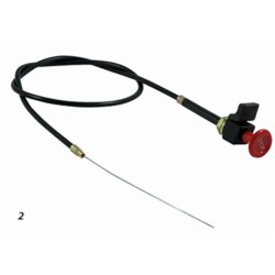 Tirante stop motore,cavo lunghezza 1200mm con leva d'arresto e pomello stop rosso
