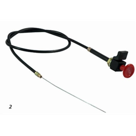Tirante stop motore,cavo lunghezza 1200mm con leva d'arresto e pomello stop rosso