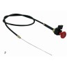 Tirante stop motore,cavo lunghezza 1200mm con leva d'arresto e pomello stop rosso