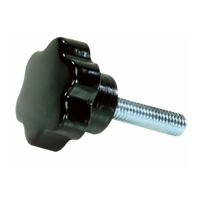 Volantino a 6 lobi Ã˜ 50mm con perno e filetto M10x25mm