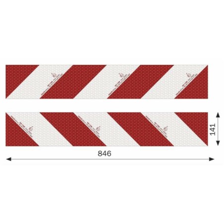 Kit 2 pannelli adesivi omologati per segnalazione su strada 846x141mm