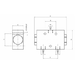Divisore di flusso da 3/8" da 25/40 litri