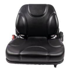 Sedile MUL020MA in sky nero con sospensione meccanica microswitch e cintura