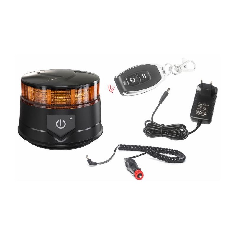 Lampeggiante a LED con telecomando e batteria 12/24V
