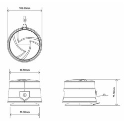 Lampeggiante a LED con telecomando e batteria 12/24V