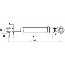 Stabilizzatore rigido per trattori 570mm adattabile Renault
