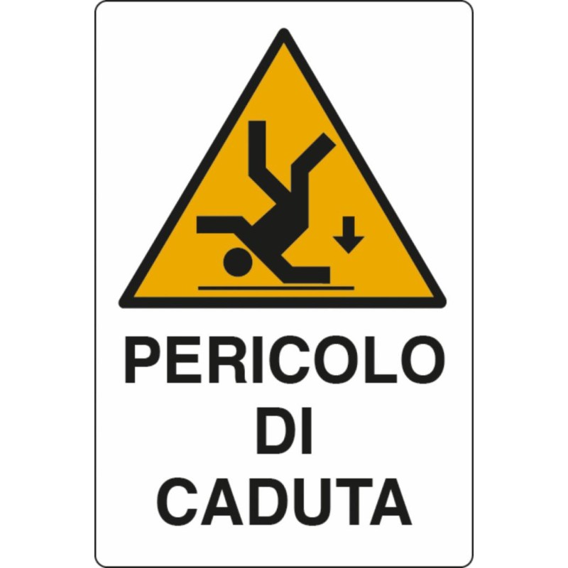 Cartello segnaletica pericolo caduta 30x20