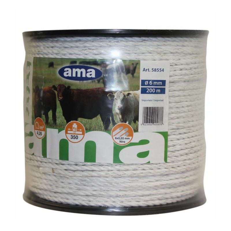 Rotolo corda elettrica Ã¸ 6mm lunghezza 200 mt