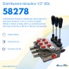 Distributore idraulico da 1/2" a 3 leve doppio effetto 80L