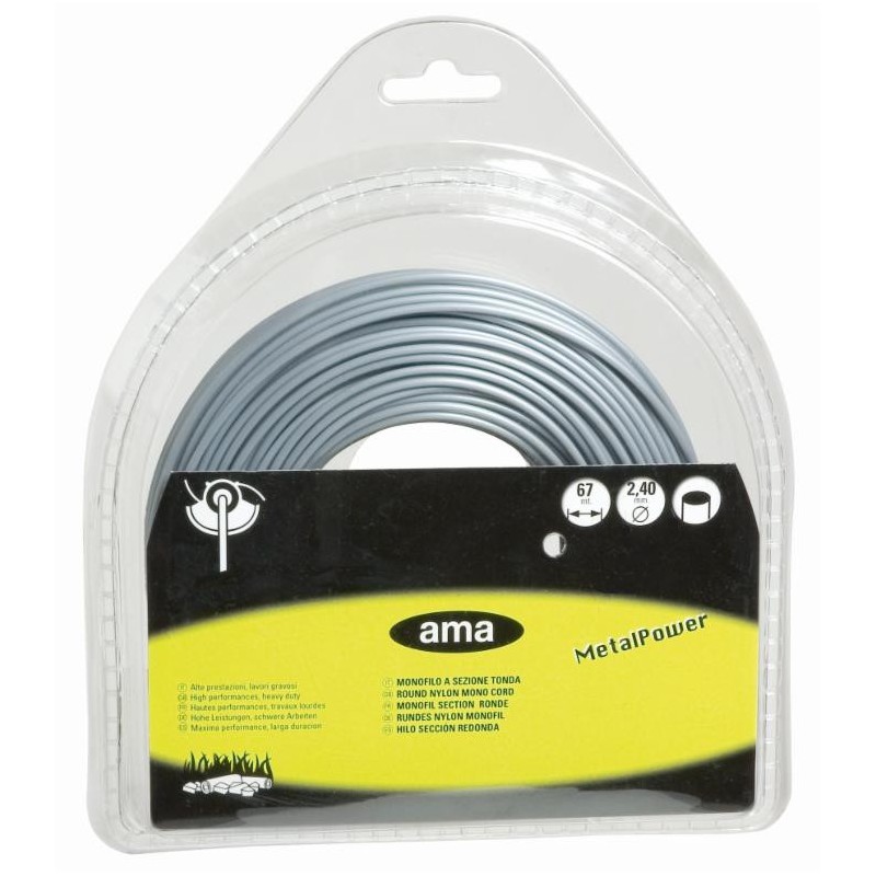 Filo per decespugliatore Metal Power da 67m sezione tonda Ã˜ 2,4mm