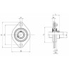 Supporto a flangia a 2 fori in lamiera stampata SBPFL 206 con cuscinetto Ã˜ 30mm