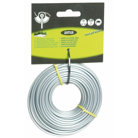 Filo per decespugliatore Metal Power da 15m sezione tonda Ã˜ 3mm