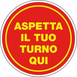 Segnaletica adesiva Covid-19 aspetta il turno