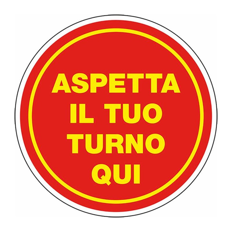 Segnaletica adesiva Covid-19 aspetta il turno