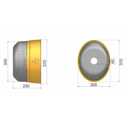 Controcuffia cardano ovale grande con fascia Ã˜ 370x300mm