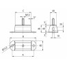 Supporto antivibrante rettangolare 100x40 perno,M12