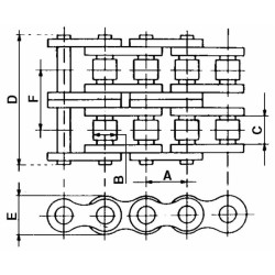 Catena doppia 12 b-2,3/4" x 7/16"
