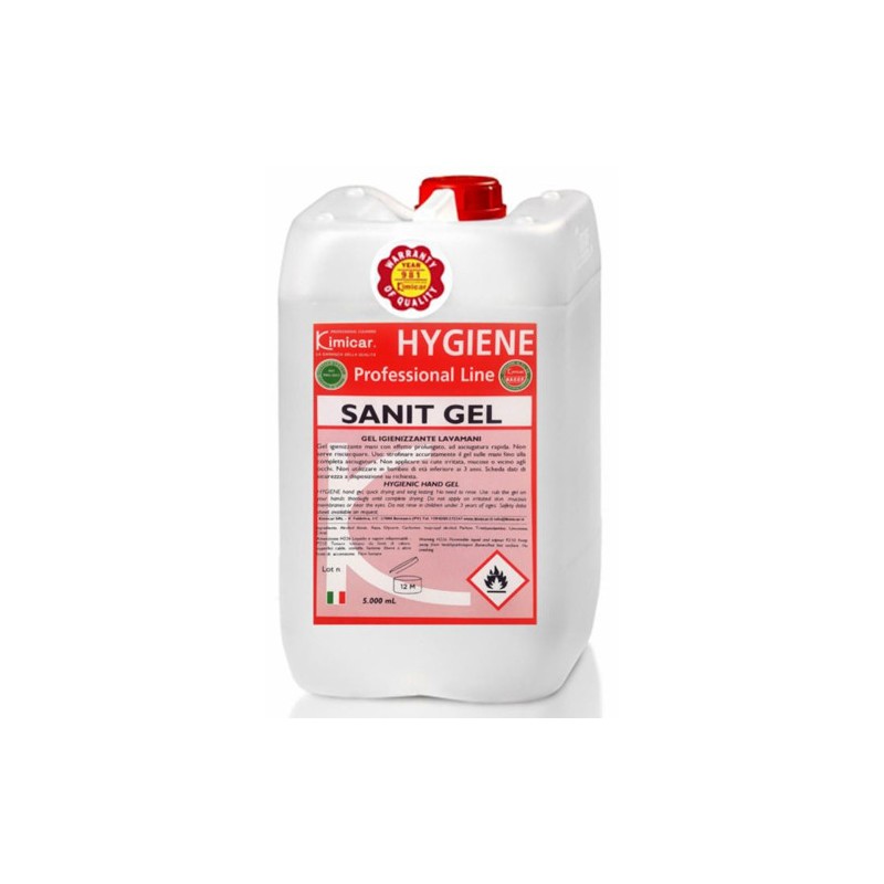 Gel alcolico igienizzante dermatologicamente testato 5L