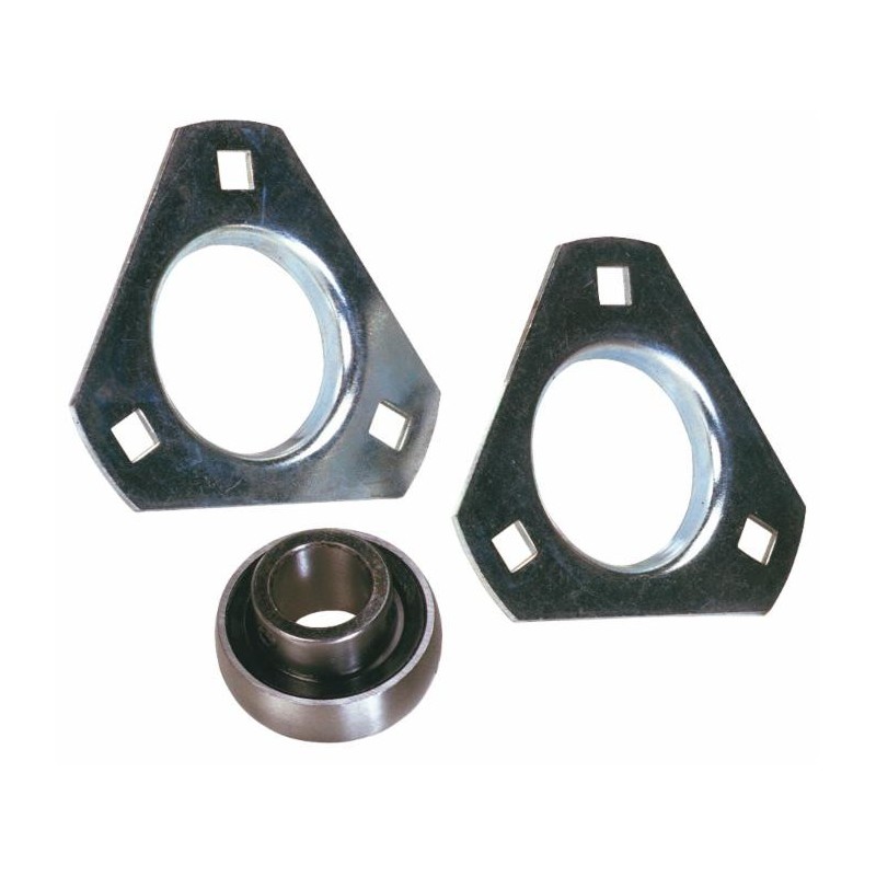 Supporto a flangia triangolare in lamiera stampata SBPFT 204 con cuscinetto Ã˜ 20mm