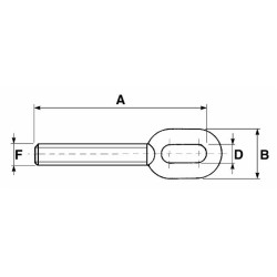 Tirante filettato M16x2 Sx con testa ad asola