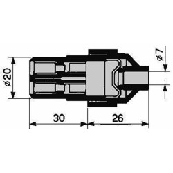 Spina a 2 poli 12/24V