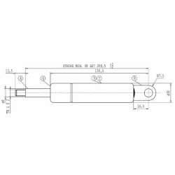 Molla a gas Stabilus estensione max 200,5mm 100 N adattabile al riferimento originale Landini 3657737M91