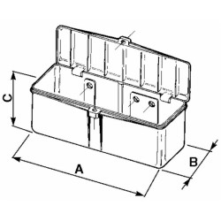 Cassetta porta attrezzi in plastica 370x140x150mm