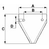 Sezione rigata tipo stretto 50,8x80x2,5mm Ã˜ fori 6,5mm