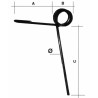 Dente strigliatore anteriore lunghezza 260mm con foro Ã˜ 10mm