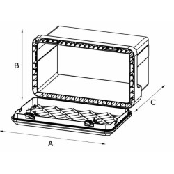 Cassetta porta attrezzi in plastica 630x450x480mm