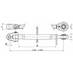 Terzo punto cat. III con attacco snodato e tirante lunghezza 655-920mm