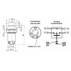 Interruttore Pneutron da 12Vcon temperatura d'esercizio -40Â°C/+60Â°C